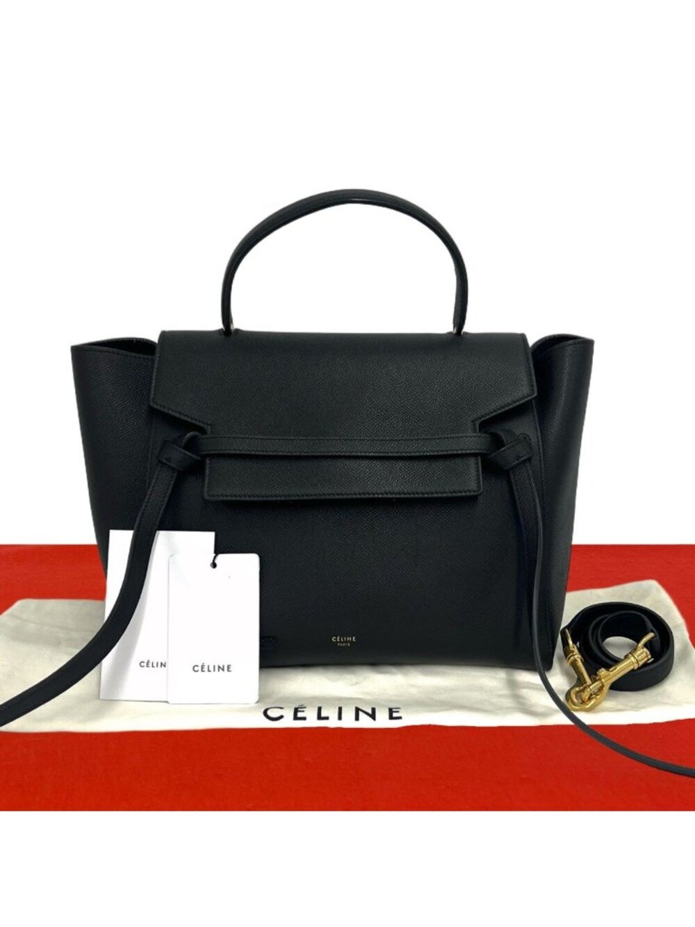 Celine Belt Bag Mini Leather 2-Way Black